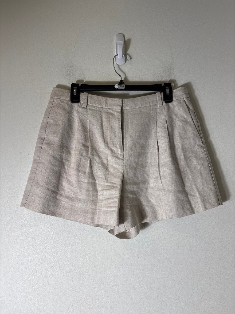 J. Crew Oatmeal Pleated Linen Short Shorts Sz 10